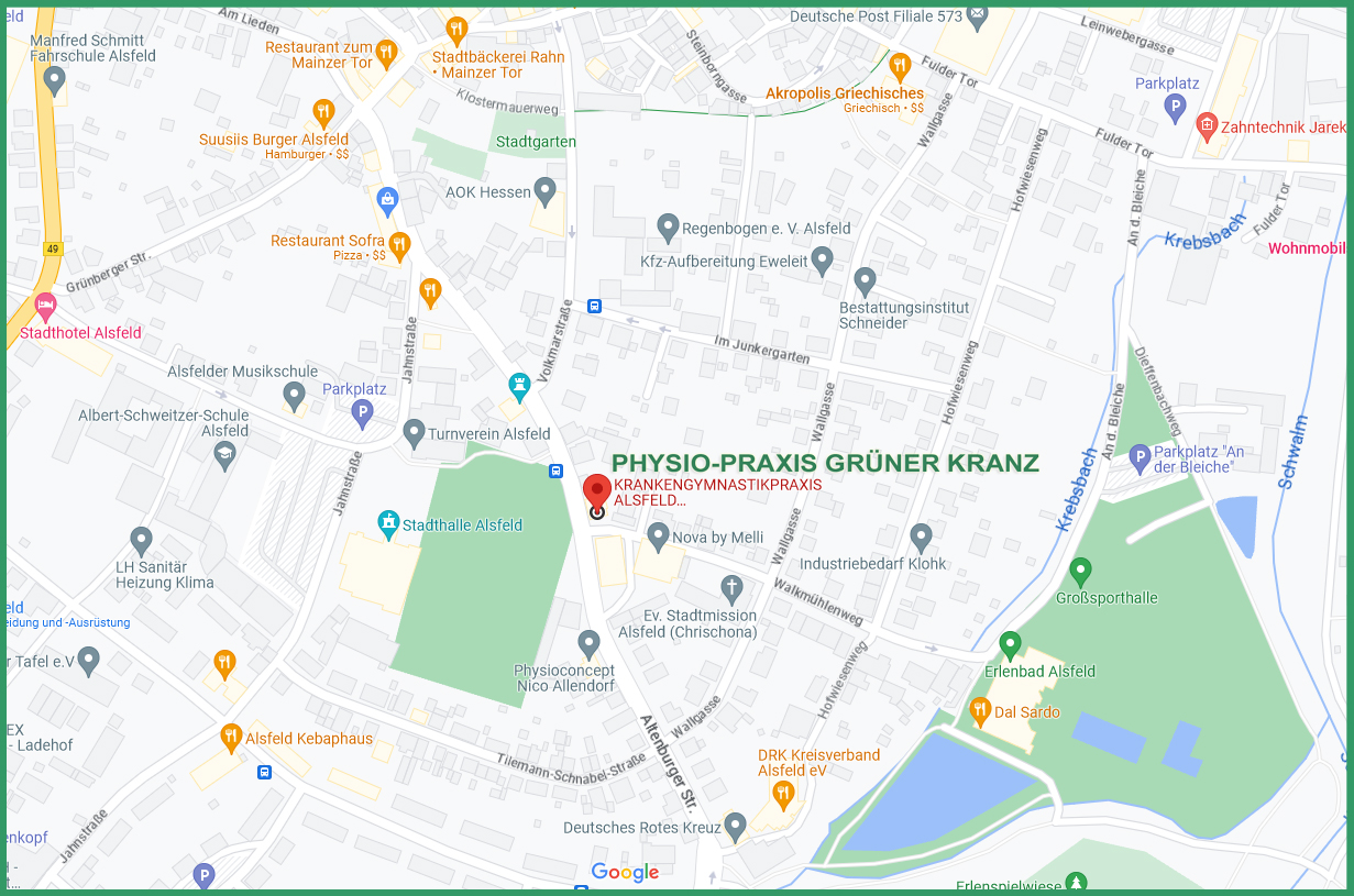 Physio Praxis Grüner Kranz Hessen Krankengymnastik und Physiotherapie Alsfeld